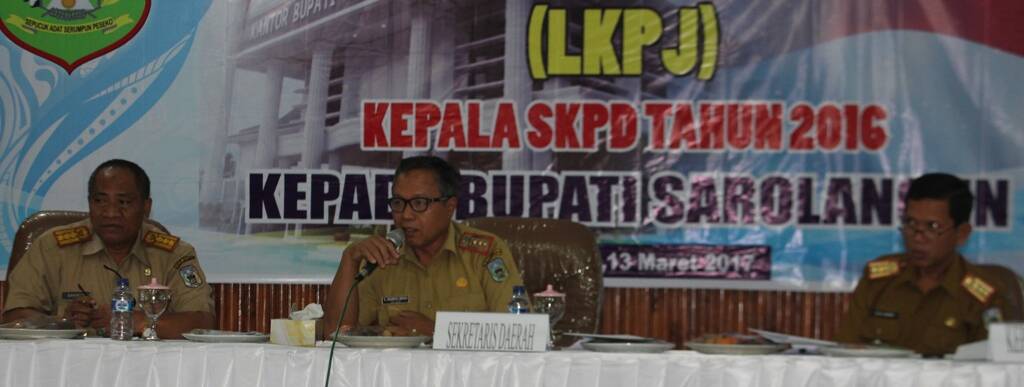 Sekda Pimpin Rapat Paparan LKPJ Kepala SKPD Tahun 2016