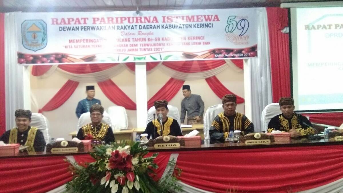 Paripurna HUT kabupaten Kerinci ke-59 Sukses