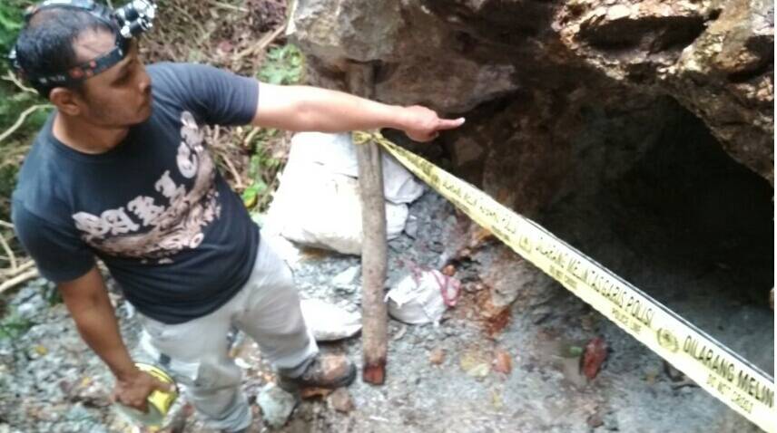 Lokasi PETI Ilegal Talang lindung,  di Polis Line