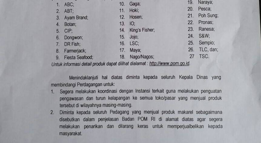Disperindag Tanjabtim Minta Camat Sosialisasikan Terkait Ikan Dalam Kaleng Mengandung Cacing