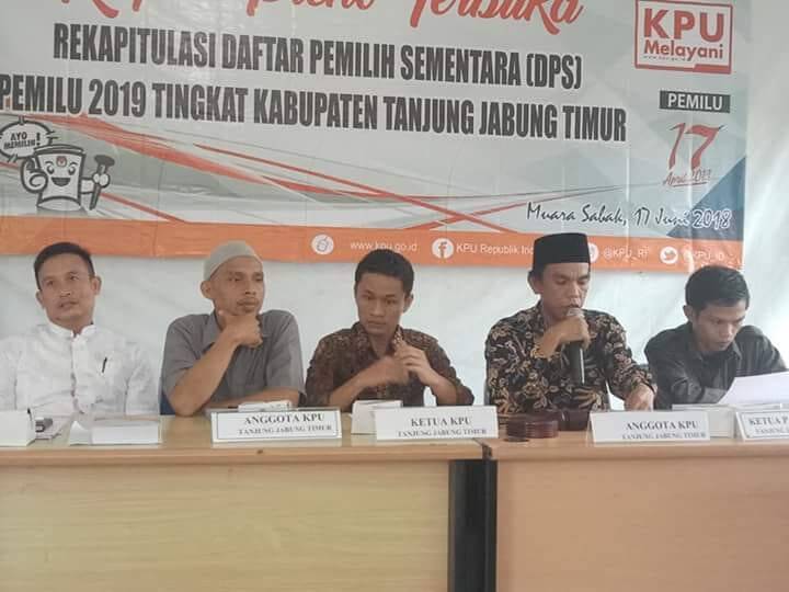 KPU Tanjabtim Gelar Pleno Rekapitulasi DPS Untuk Pemilu 2019
