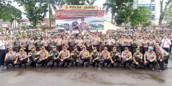 Polda dan Korem Jambi Gelar Apel Bersama PAM Pemilu