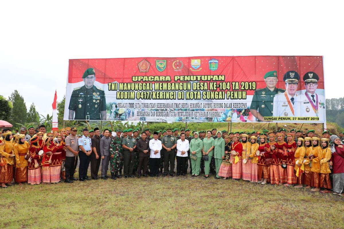 Wabup Kerinci Hadiri Penutupan TMMD Ke-104