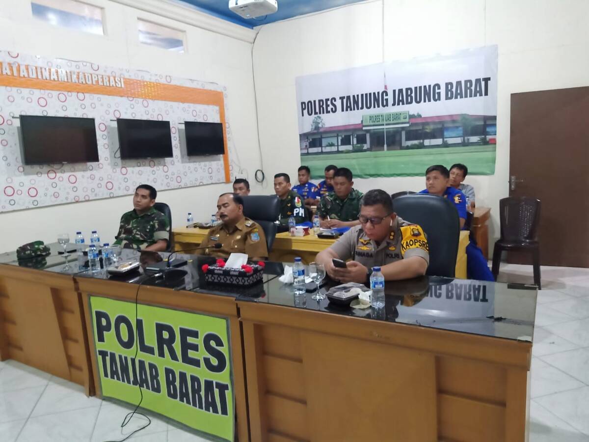 Dandim 0419 Hadiri Vicom Rakor Persiapan Akhir Pengamanan Pemilu