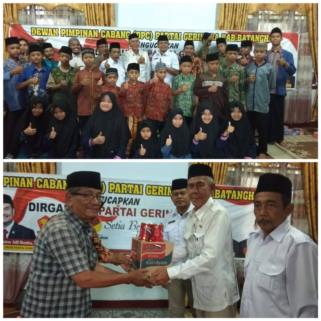 HUT Gerindra Ke – 12 DPC Gerindra Batanghari Santuni Anak Yatim