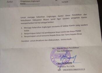 Pengelola Kantin Diminta Siapkan Konsumsi Tamu Kadis Pendidikan Muaro Jambi