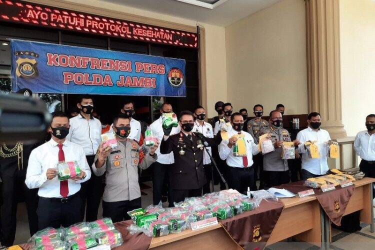 41 Kilogram Sabu asal Malaysia Gagal Beredar di Jambi, Satu Pelaku Roboh Ditembak