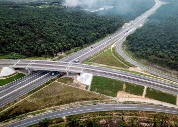 Foto udara tol Pekanbaru-Dumai