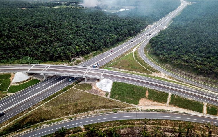 Foto udara tol Pekanbaru-Dumai