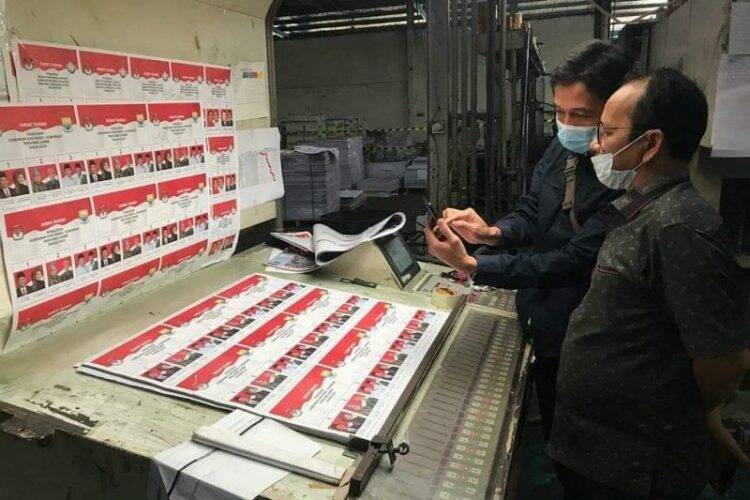Pencetakan surat suara. Foto: Istimewa