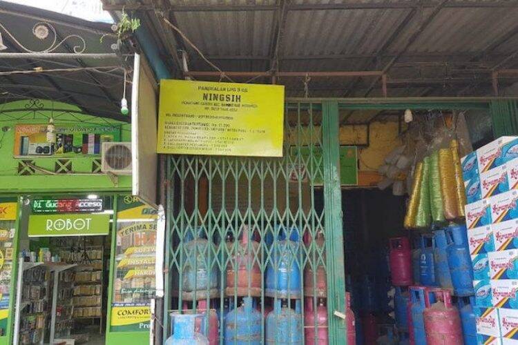 Salah satu pangkalan LPG Bersubsidi di Kabupaten Merangin, Jambi, yang mendapatkan sanksi dari Pertamina.
