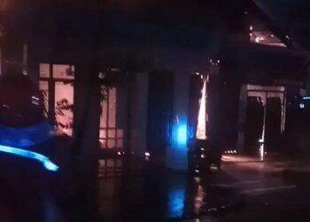 Lokasi rumah yang terbakar di Lr Siswa, Keluruahan Suka Karya, Kecamatan Kota baru, Kota Jambi yang menewaskan dua korban jiwa dalam kejadian Rabu dini hari tadi.