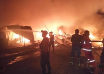 Puluhan Kios PKL di Merangin Hangus Terbakar