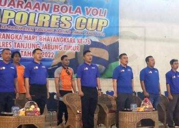 Bupati Tanjabtim Hadiri Pembukaan Kejuaraan Bola Voli Kapolres Cup