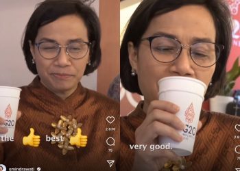 Perhelatan G20 di Amerika, Sri Mulyani Nikmati Kopi Kerinci