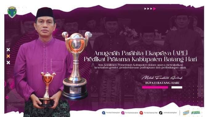 HUT Jambi, Fadhil Arief Terima Penghargaan APE