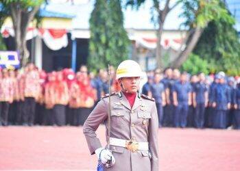 HUT RI di Bengkalis, Perwira Polri Putra Mursyid Sonsang Jadi Komandan Upacara 