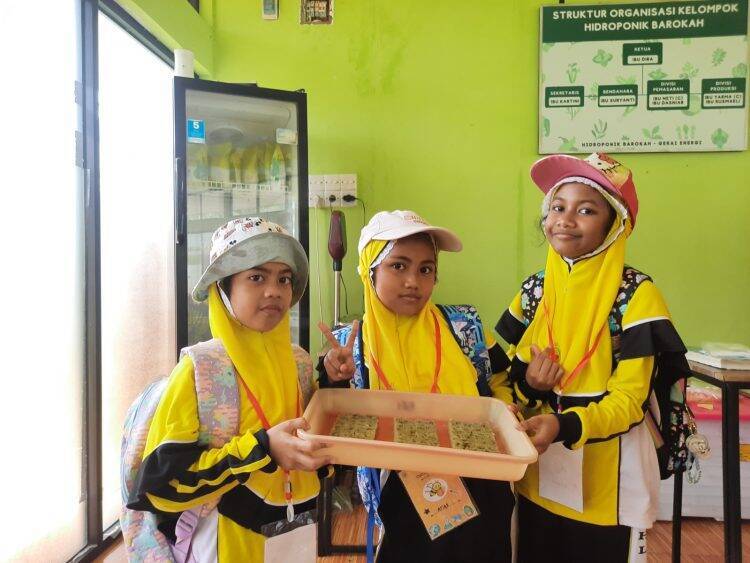 Serunya Siswa SD Belajar Hidroponik di Gerai Energi Pertamina EP Jambi Field