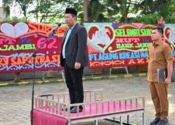 Bupati Tanjabtim Pimpin Upacara HUT ke 62 Bank Jambi