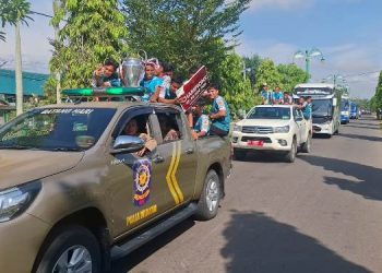 Tim Persebri Diarak Keliling dalam Kota Batang Hari